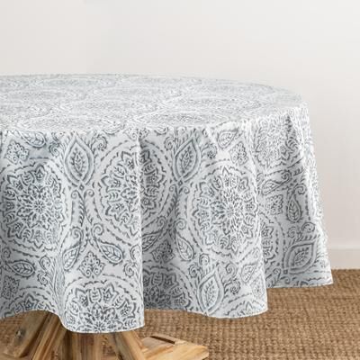 Threadmade Savannah Boho Paisley Printed Vinyl Indoor/Outdoor Tablecloth