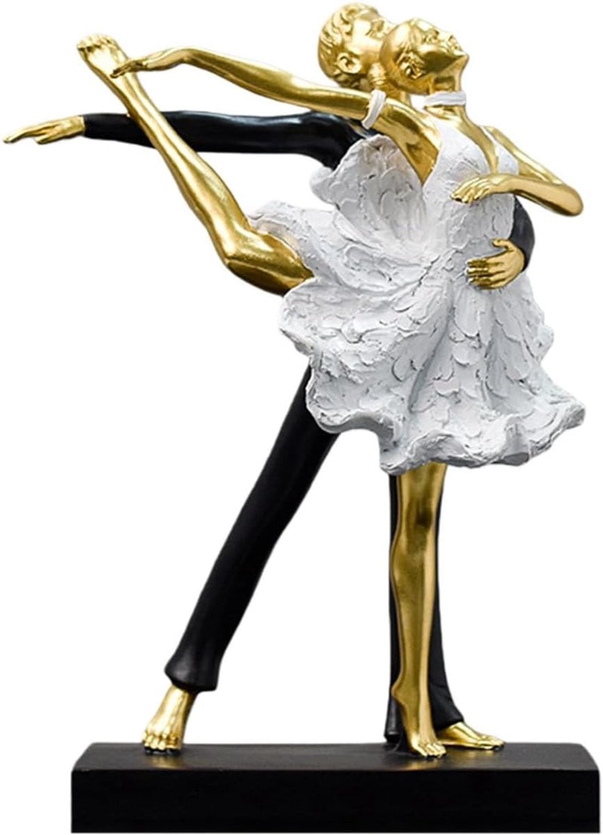 Ballet Paar Beeldjes - Elegant Danser Sculptuur voor Woonkamer Decoratie