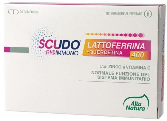 Alta natura Scudo Lattoferrina+Quercetina 400 Integratore per Sistema Immunitario 30 Compresse