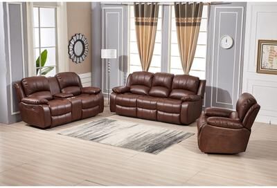 Betsy Furniture 3 Piece Bonded Leather Power Reclining Living Room Set, Sofa, Loveseat and Chair