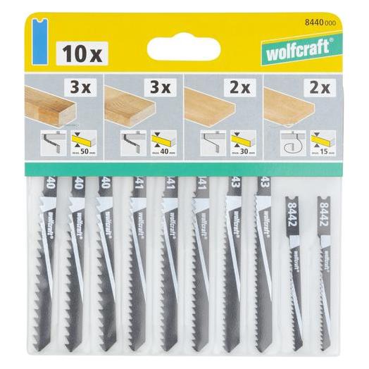 wolfcraft 1 Stichsägeblätter-Set 10-tlg. U-Schaft (8440000)