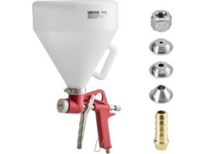 VEVOR Lackierpistole, 4,5 L Spritzpistole, professionelles Trockenbau-Struktur-Farbsprüh-Set, Farbspritzgerät mit 3 Düsen (3,5 mm, 6 mm, 8 mm) für Popcorn-, Knockdown- und Orangenhaut-Texturen