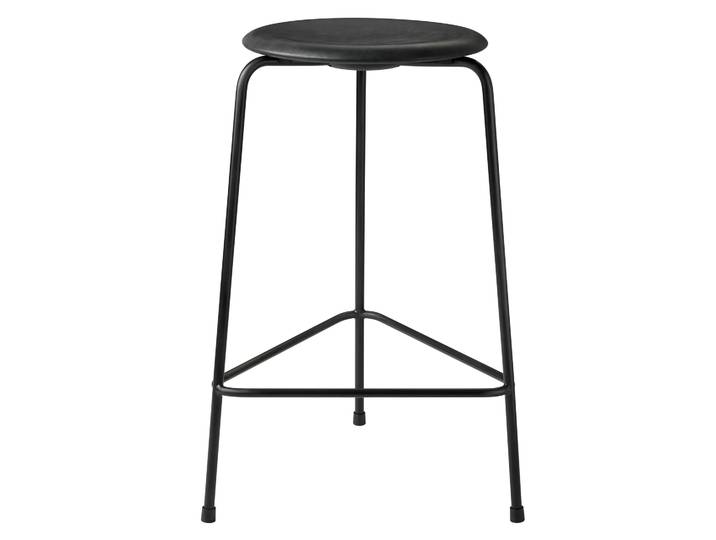 Fritz Hansen Dot hoge leren kruk Cowboyzwart
