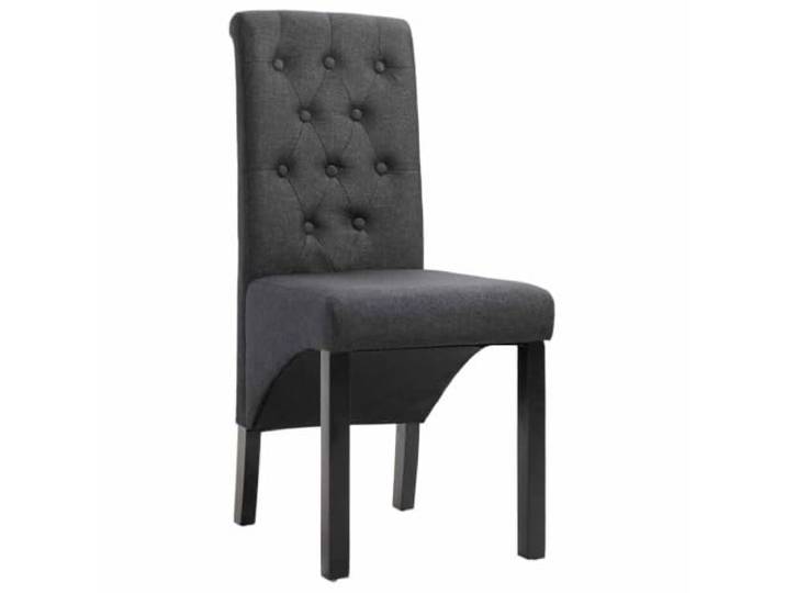 POUFGDR Esszimmerstühle, dunkelgrau, Stoff, Füße aus Massivholz, 2 Stück Dicke und weiche Beschichtung, Beine aus Massivholz, maximal 110 kg pro Sitz, einfache Montage, Esszimmer und Küche