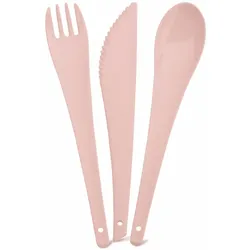 Koziol Rio Besteckset, 3-tlg., Besteck Set, Löffel, Gabel, Messer, Kunststoff, Powder Pink, 3036638