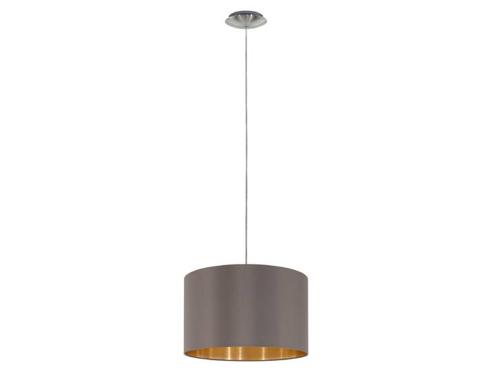 Eglo Textile moderne MASERLO nickel mat\, diffuseur CAPPUCCINO / GOLD\, E27 max. 1X60W