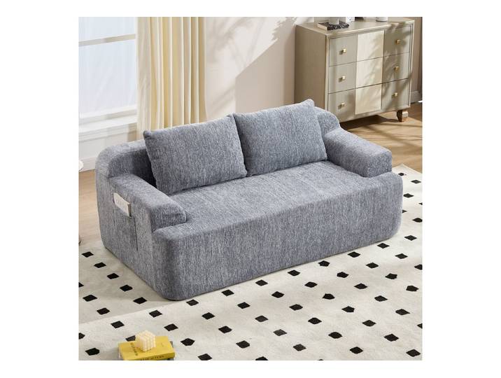 Celya Sofa Doppelsofa, tiefsitziger Memory-Foam-Cloud-Stuhl mit Kissen, Cordstoff, Keine Montage erforderlich