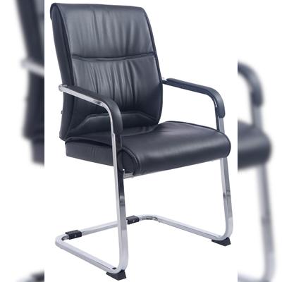 DELUKE XL Besucherstuhl MIAMI - Kunstleder Schwarz 58x65x102 cm | Besucherstühle Konferenzstuhl Wartezimmerstuhl Bürostühle Bürostuhl Konferenzraum