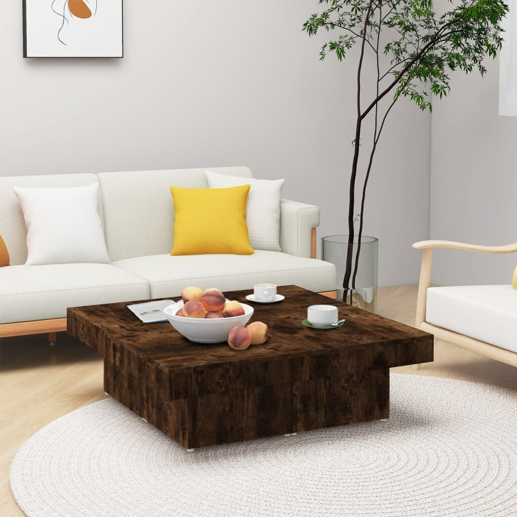 Wade Logan Allete Block Coffee Table Smoked Oak 28cm H X 90cm W X 90cm D
