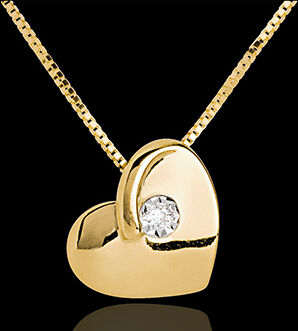 Edenly Collier Liebliches Herz in Gelbgold