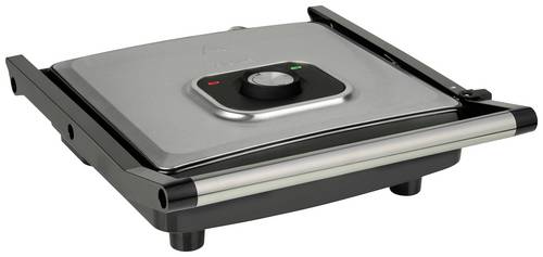 Tristar GR-2858 Elektro Kontaktgrill Antihaftbeschichtung, Kontrollleuchte Schwarz, Silber
