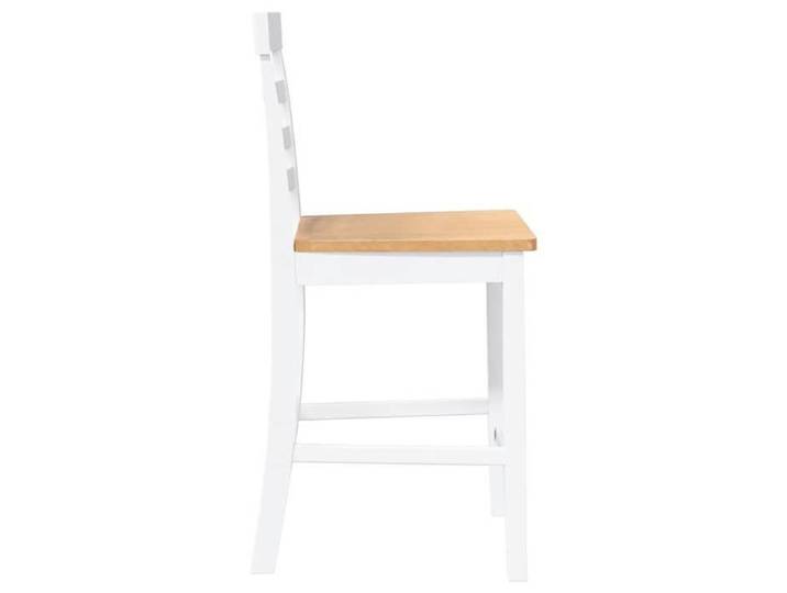 NEUF Siège Haut - chaise de bar à dos haut Tabourets de bar - (lot de 2) - Fauteuils cuisine blanc bois massif d'hévéa5398