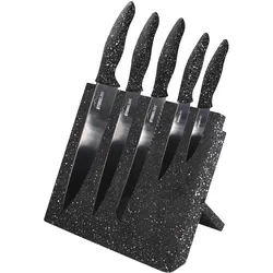 Stoneline 5-teiliges Messer Set mit Block, Messerblock, Schwarz