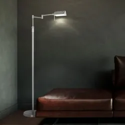 LED Steh Leuchte Stahl Höhen verstellbar Klapparm Gelenk Stand Lampe Wohn Zimmer Beleuchtung