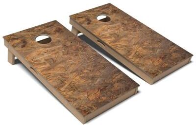 Skip's Garage Plywood Texture Cornhole Board Set
