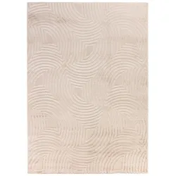 Teppich Waschbar Skulptural Modern Strapazierfähig Esszimmer Flur Beige 240x340 cm OEKO-TEX Schadstoffgeprüft – ILLER von Kadima Design