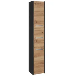 Badezimmer-Hochschrank Sara S33 ANTHRAZIT EICHE ARTISAN
