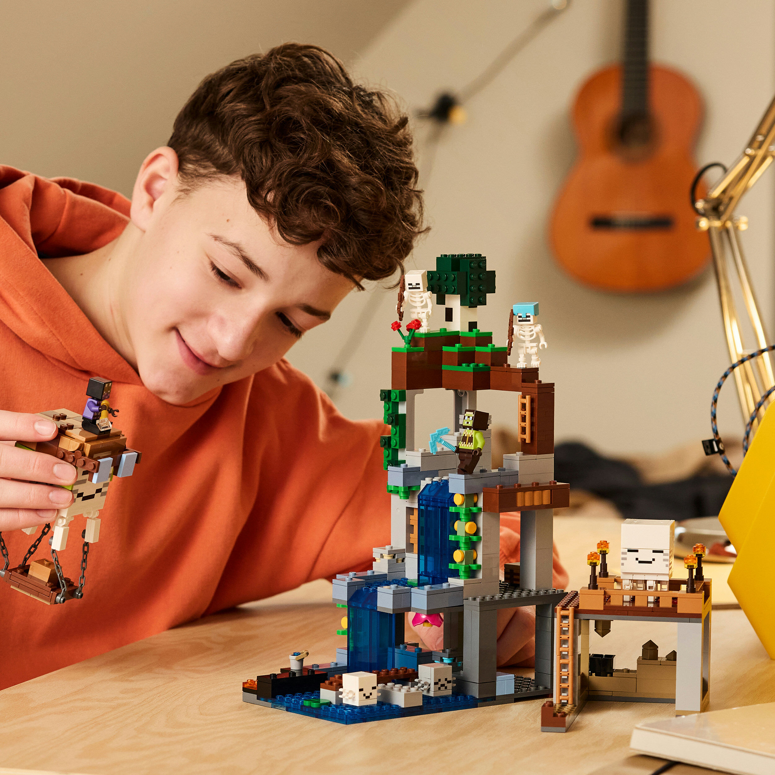 Konstruktionsspielsteine LEGO "Ghast-Station (21597), LEGO Minecraft", bunt, Spielbausteine, Kinder, Kunststoff, Konstruktionsspielsteine, Made in Europe