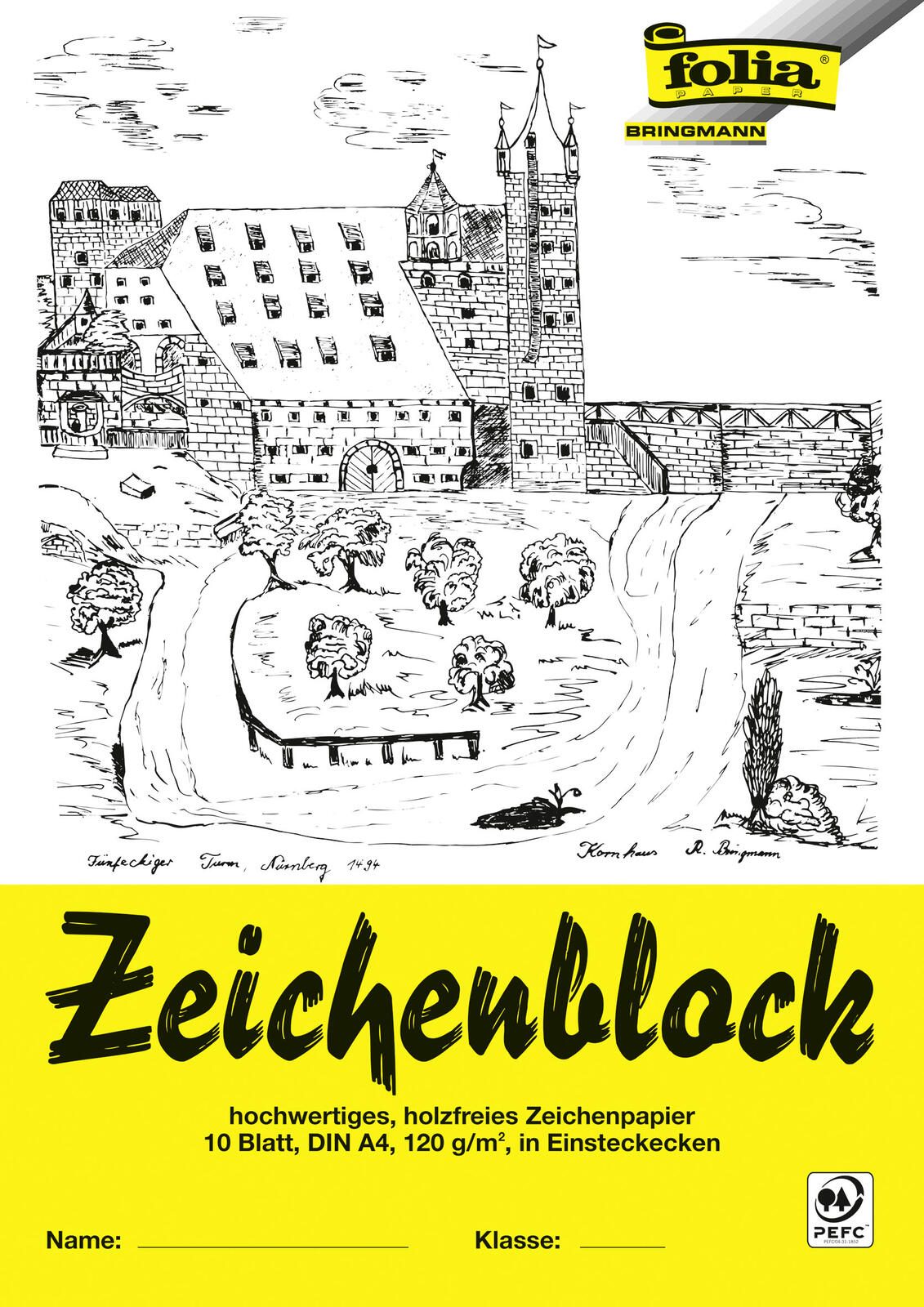 folia Zeichenblock DIN A4 10 Blatt 8104
