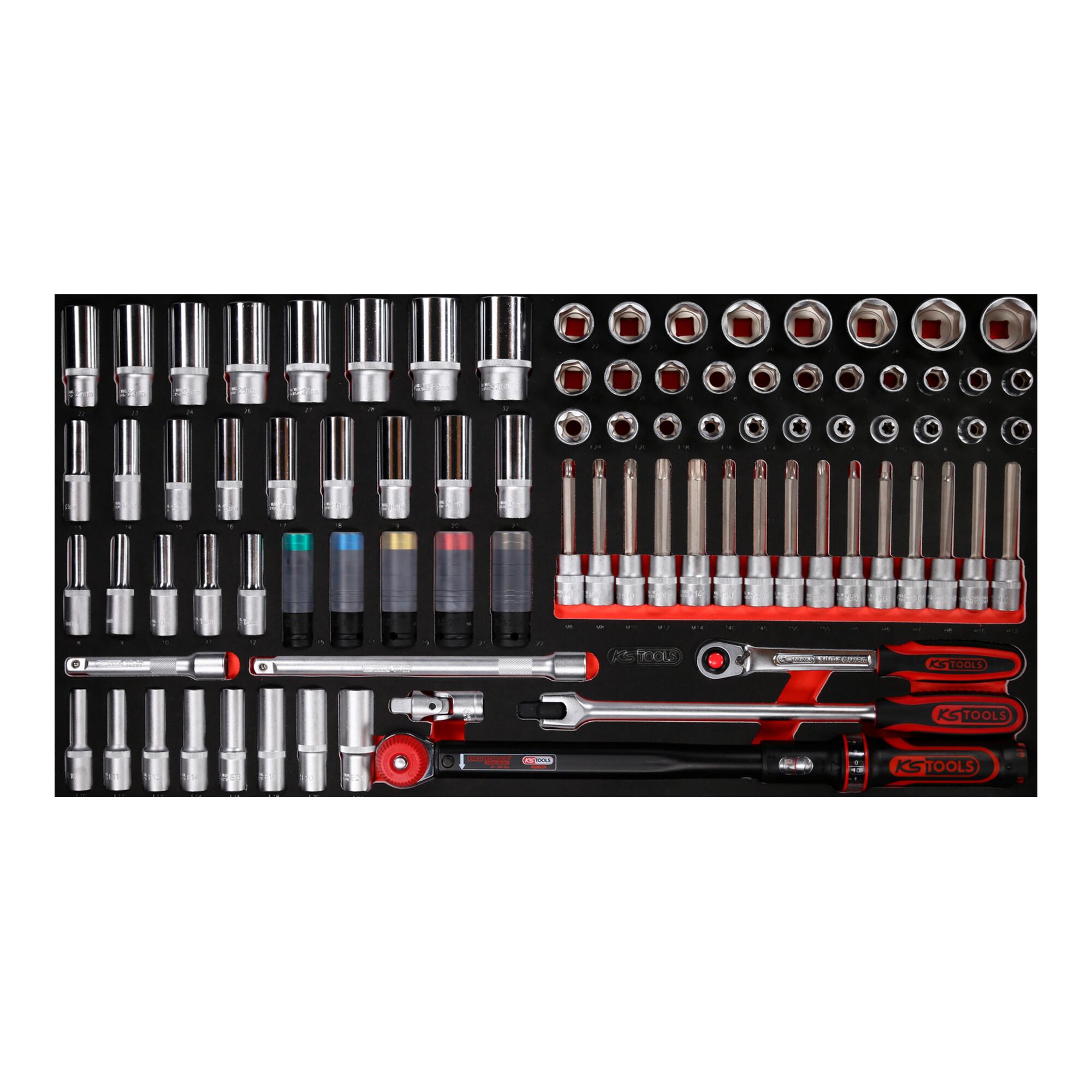 KS Tools 1/2" Steckschlüssel-Satz in Schaumstoffeinlage, 86-tlg (813.0086)