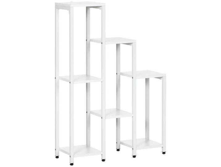 Outsunny Blumenständer MDF Stahl Weiß, Kunststoff, 23x94.5x65 cm, Wohnzimmer, Wohnzimmertische, Blumenständer