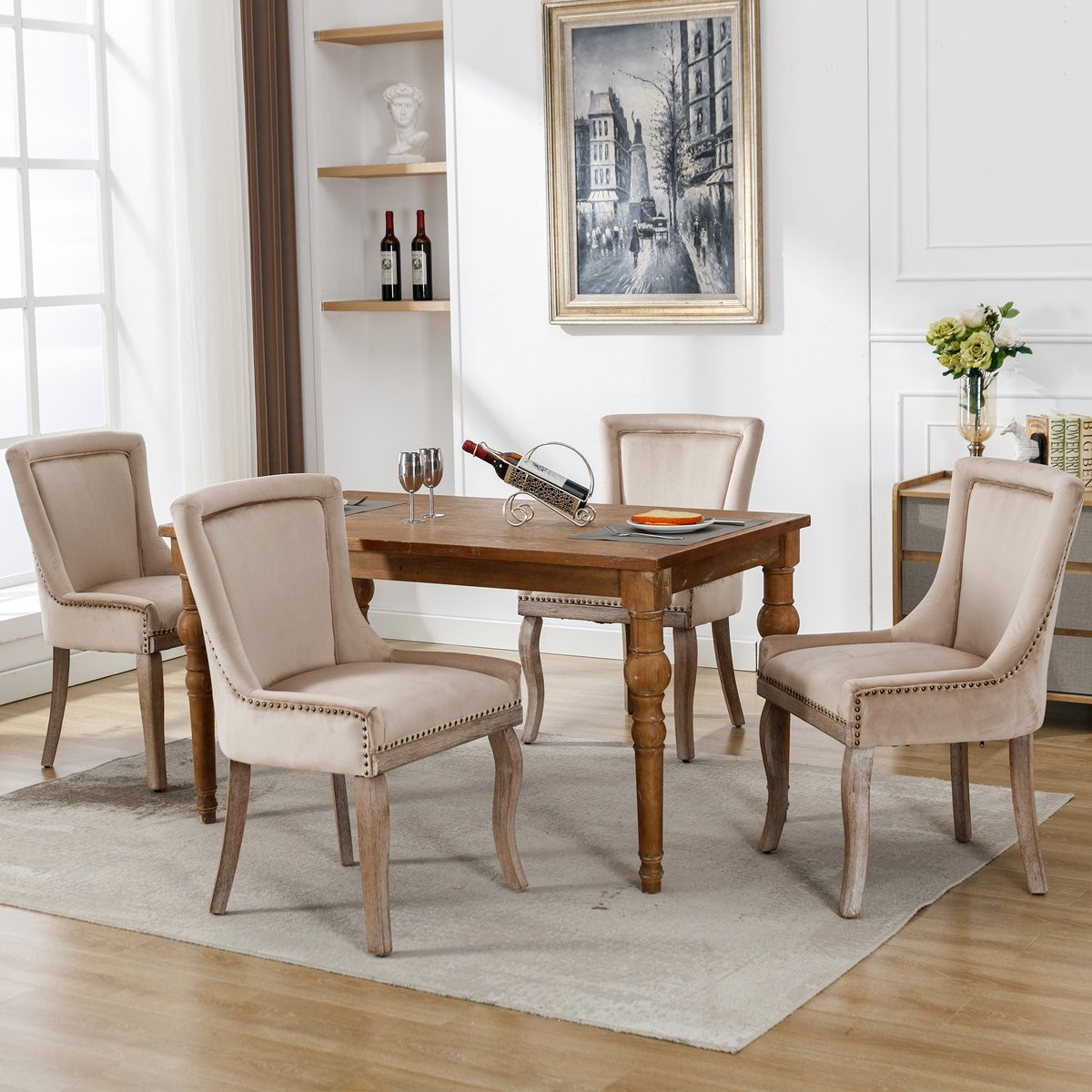 STILVORA Eetkamerstoel - Luxe Velvet Design - Beige