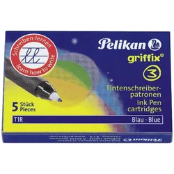 Pelikan, Ersatzpatronen + Tintenfass, Patronen (Blau, 5 Stk.)