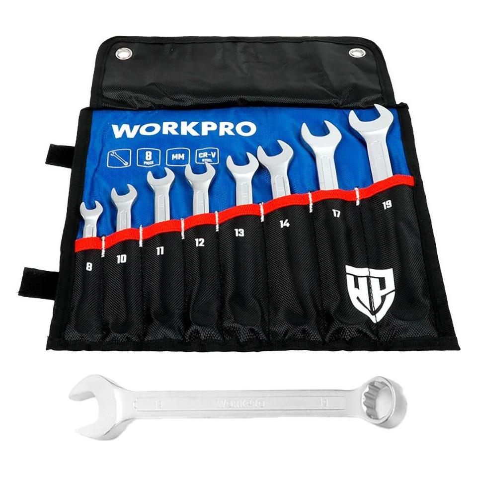Workpro Cr-v combination wrenches, 8 - 19 mm, 8-piece set (64679653)