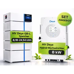 Deye  8kW  Hybrid  Wechselrichter  Hochvolt-Set  8,18  KWh  2  Speicher  +  Controller