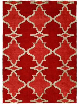 KALATY Portfolio Red Hot Handmade Area Rug