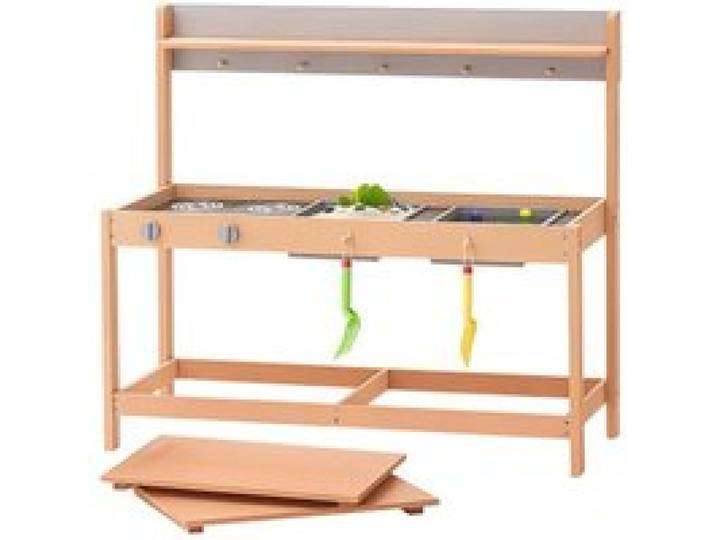 VEVOR Matschküche 1000x360x885 mm, Kinderküche, Holzspielzeug-Spielküchenset mit Zubehör, Outdoor-Spielset, Rollenspiel-Outdoor-Küche für Jungen und Mädchen, Kleinkinder-Spielküche mit Herd und Spüle