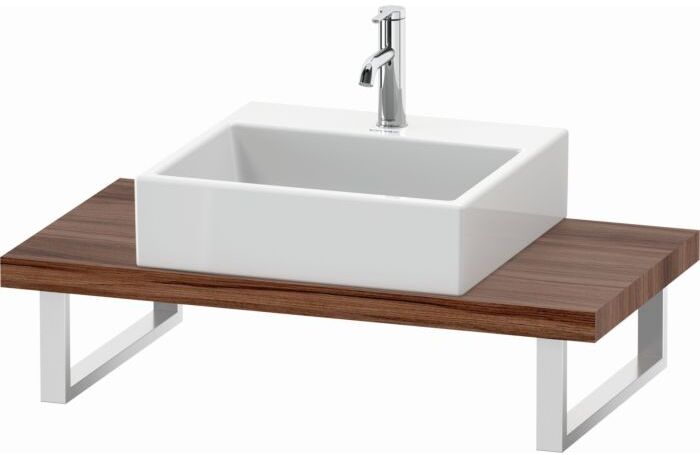 Duravit L-Cube Konsole LC100C07979 Stärke 4.5 cm, nussbaum natur, für Aufsatzbecken, variabel