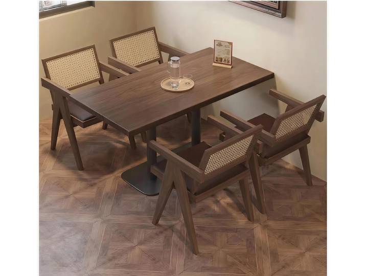 Ensemble table et chaises rétro en bois - Idéal pour les bars, cafés, restaurants et restaurants de nouilles