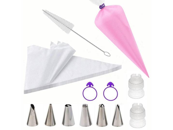 Spritzbeutel Set 36-teilig mit Tüllen und Zubehör, Mehrfarbig, Kunststoff, 19.3x3.3x30.5 cm, Backen & Backzubehör, Garnieren & Verzieren