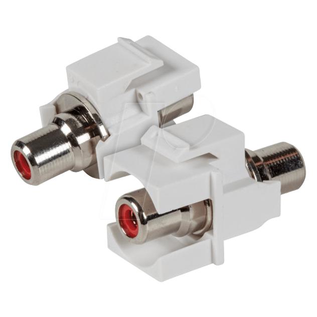 EFB Elektronik EFB Keystone Einbauadapter Cinch weiss, weisser Ring (Keystone Modul, Netzwerk Kupplung) (EB494)