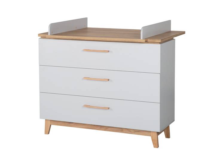Wickelkommode 'Caro' mit breitem Wickelansatz, Soft-Close, 3 Schubladen, Wickelhöhe 94 cm