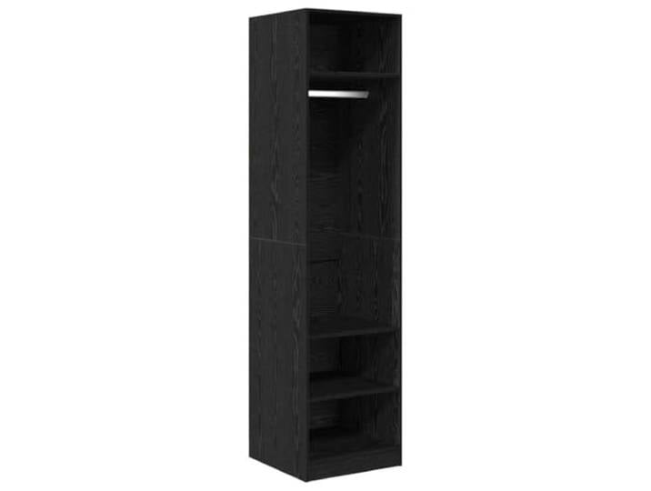 Schrank Schwarz Dab 50x50x200 cm Holzwerkstoff mit Polen MDF, Fachböden, freistehend, fliegende Pflege, modernes Design
