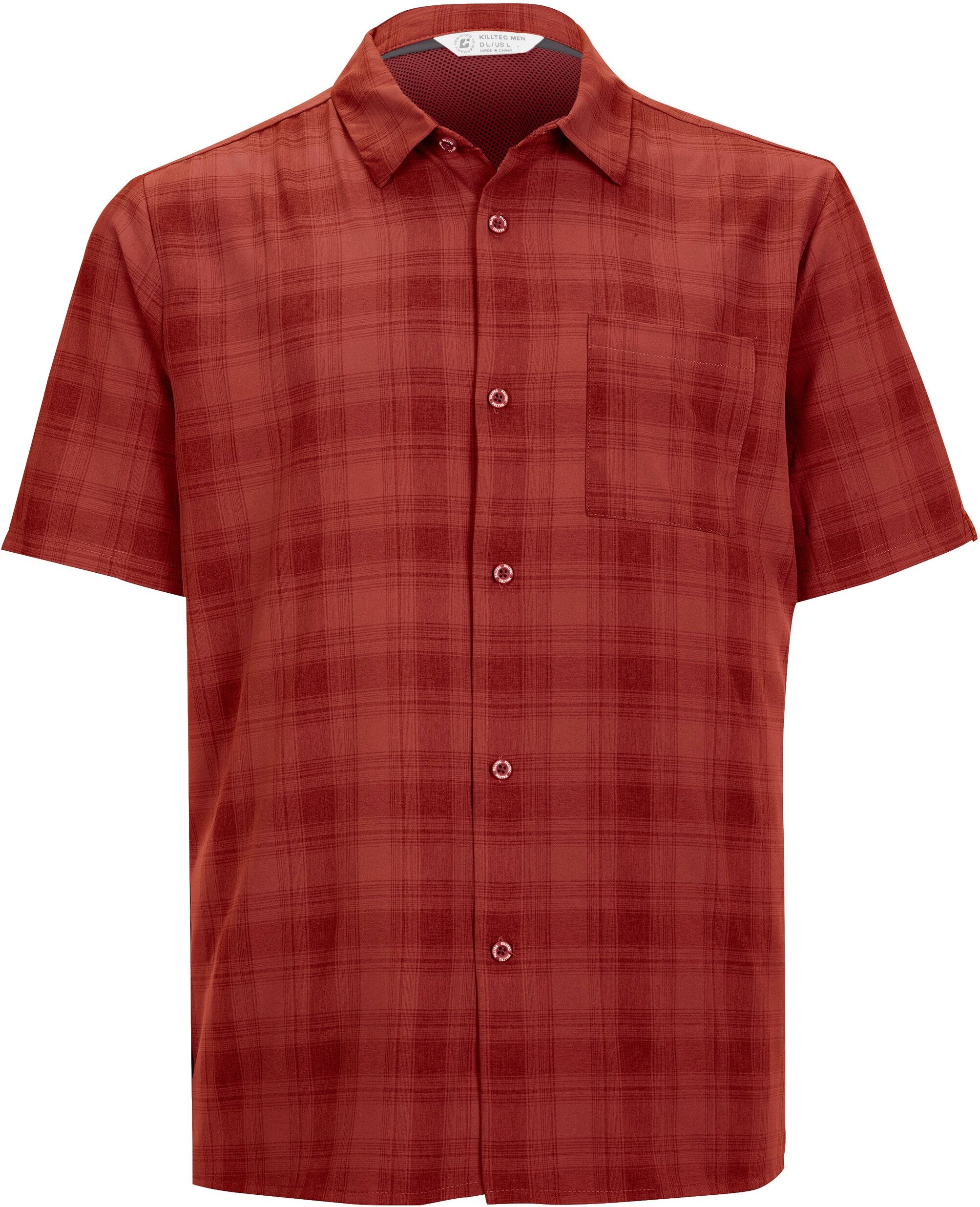 Funktionshemd KILLTEC "KOS 98 MN WVN SHRT", Herren, Gr. 3XL, Normalgrössen, rot, Obermaterial: 100% Polyester, Hemden Funktionshemd, Kurzarm-Funktionshemd, schnelltrocknend, feuchtigkeitsableitend rot 3XL, Normalgrössen