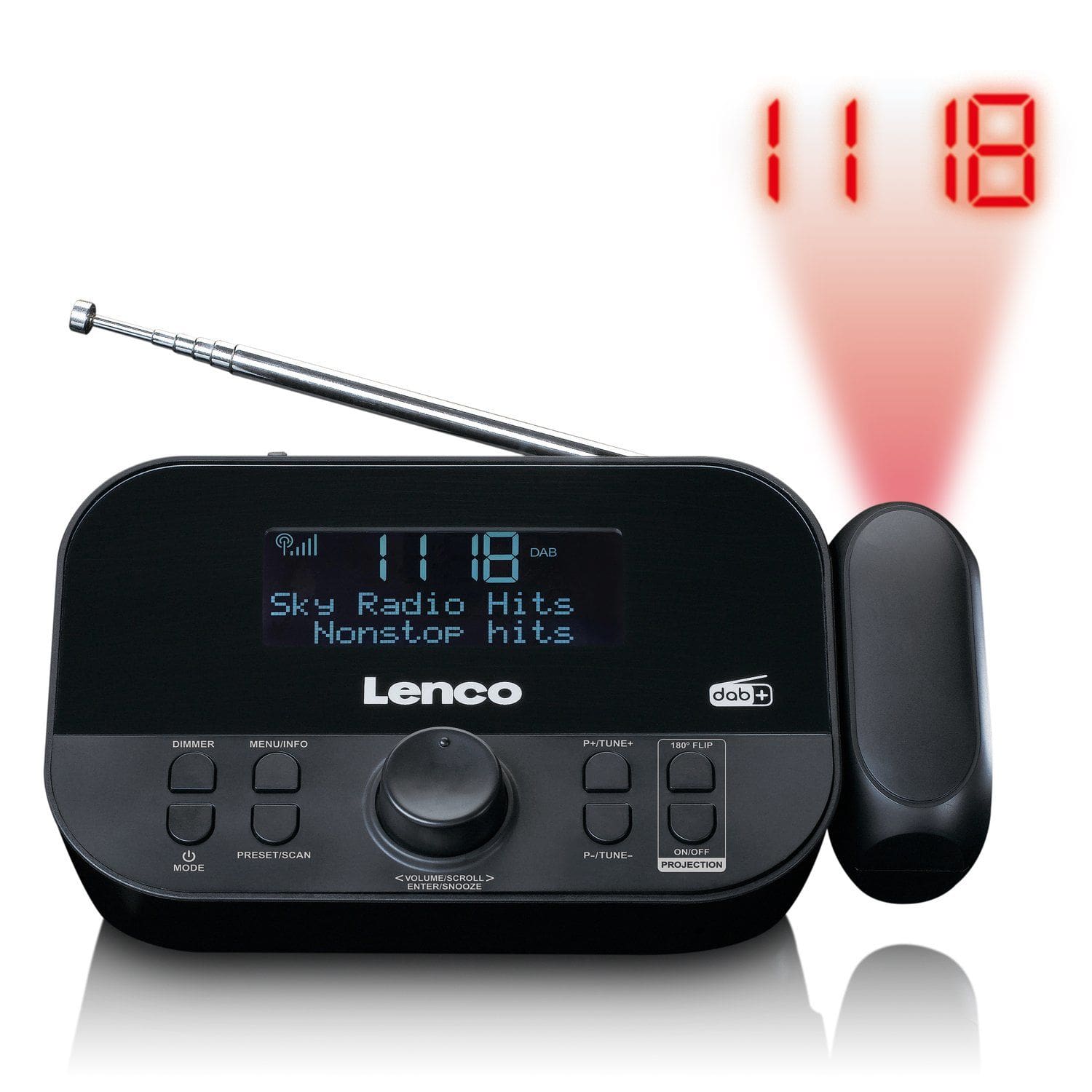 Lenco CR-615 DAB+, FM Radio Uhr (Schwarz) CR-615BK