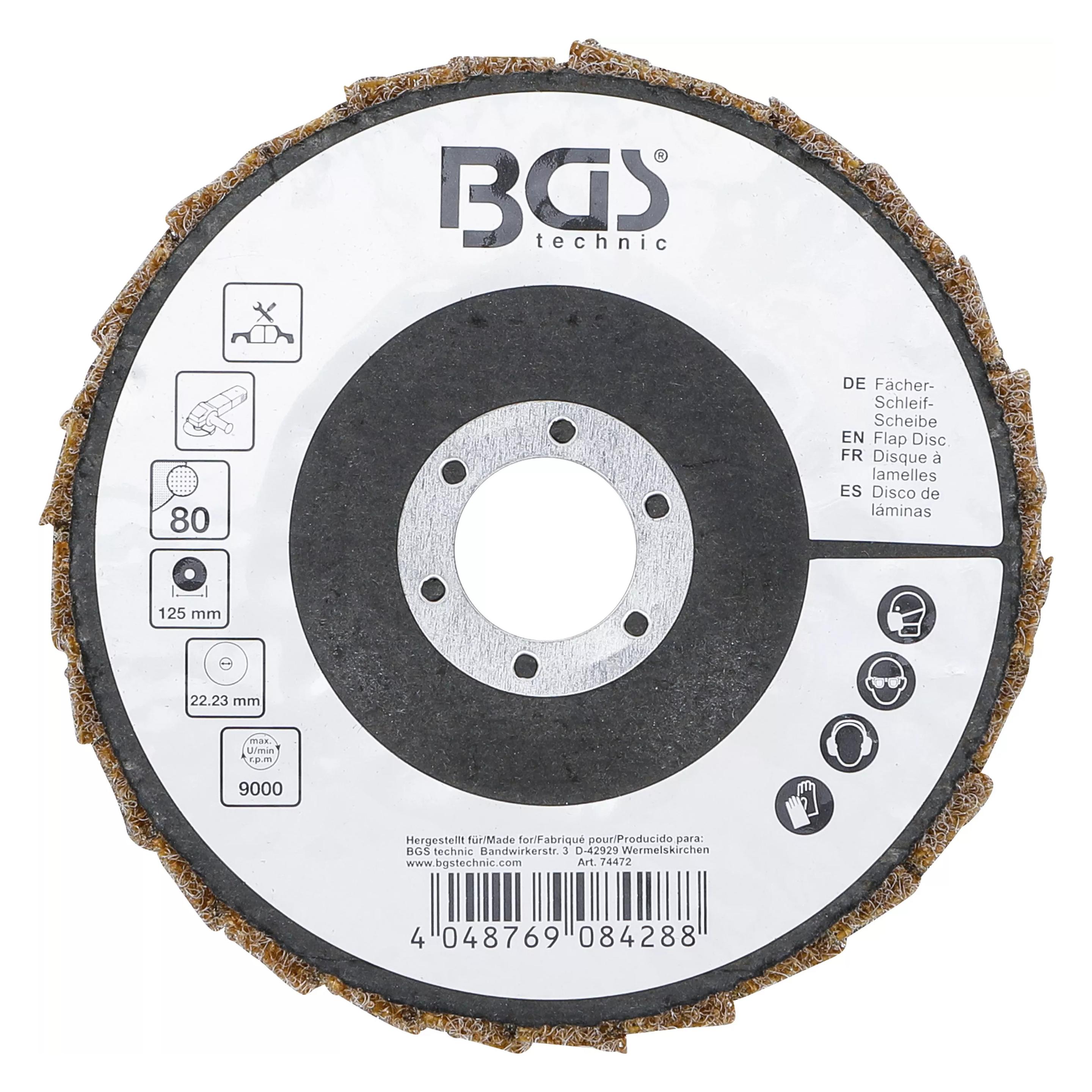 BGS Fächer-Schleif-Scheibe | Vlies | Ø 125 mm | Körnung 80 (K 80) (74472)