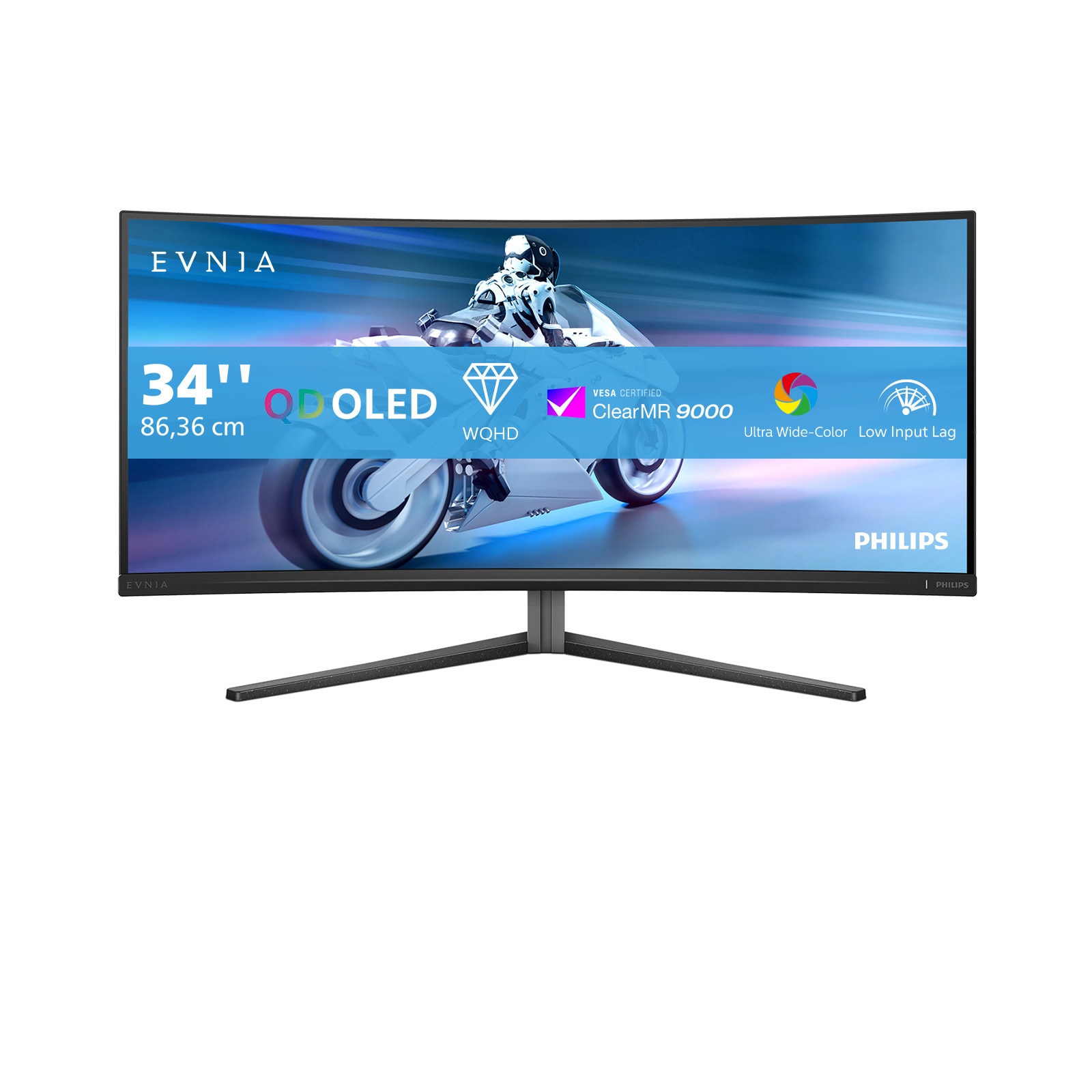 Philips Evnia 34M2C6500 34 Zoll UWQHD Curved QD-OLED 21:9 175 Hz Gaming Monitor 34M2C6500/00