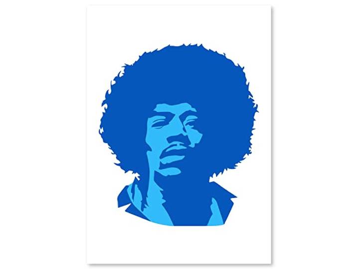QBIX Jimi Hendrix Stencil - 2 lagen A3 Size Stencil - 2 lagen A3 Size - Herbruikbare Kids vriendelijke DIY Stencil voor schilderijen, Bakken, Handwerken, Muur, Meubilair