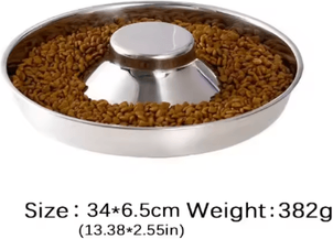 Inspire Picks Stainless Steel Dog Bowl, Slow Feeder Dog Bowl, Puppy Weaning Bowl, Pet Feeding Dish, Dog Food Bowl 30cm