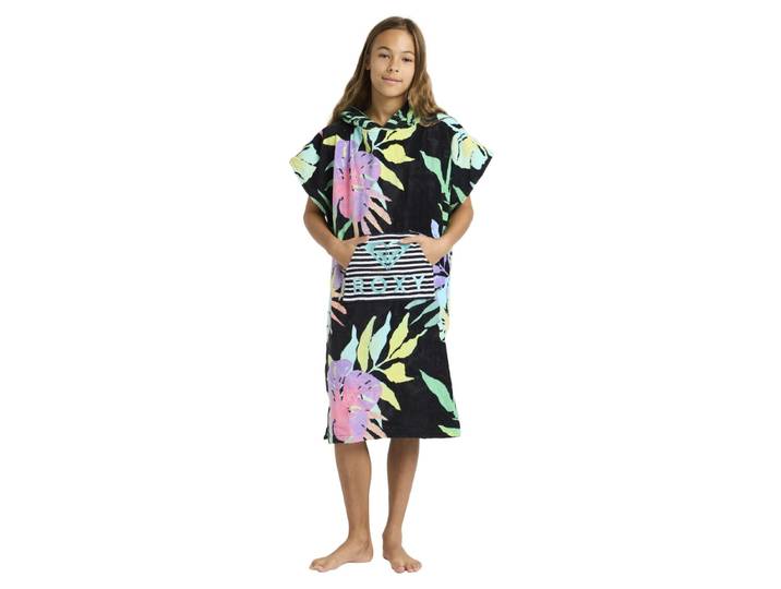 Badeponcho ROXY Rg Stay Magical Printed , bunt (anthrazit aquarella active rg), Obermaterial: 100% Baumwolle., Hausmäntel, Badeponcho