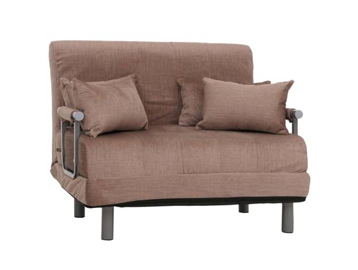 Mendler Schlafsessel HWC-K29 Liegefläche 190x100cm Stoff - braun