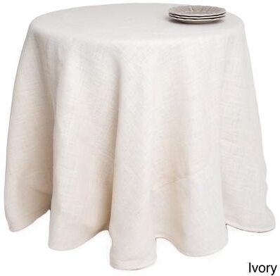 Saro Lifestyle Round Burlap Tablecloth