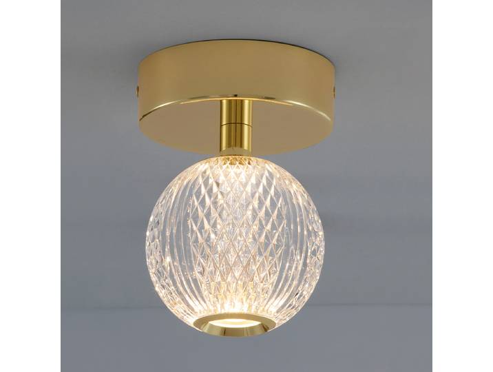 Deckenleuchte Brillante Ø 11cm Gold/Gold Kabel ABS, Fassung ABS, Baldachin Aluminium, Gehäuse Leuchte Aluminium Nicht austauschbare LEDs
