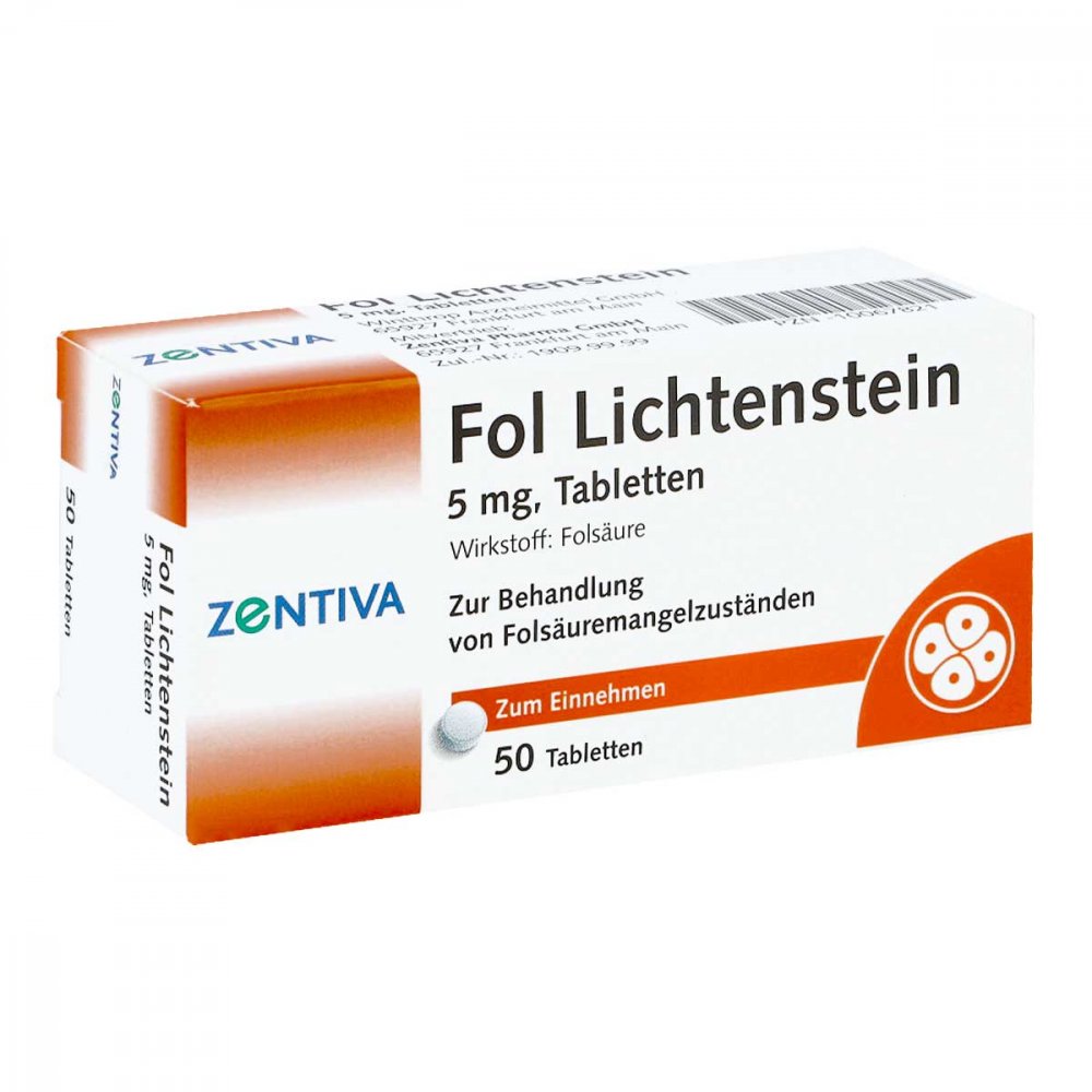 Zentiva Pharma GmbH Fol Lichtenstein 5 mg Tabletten 10067821