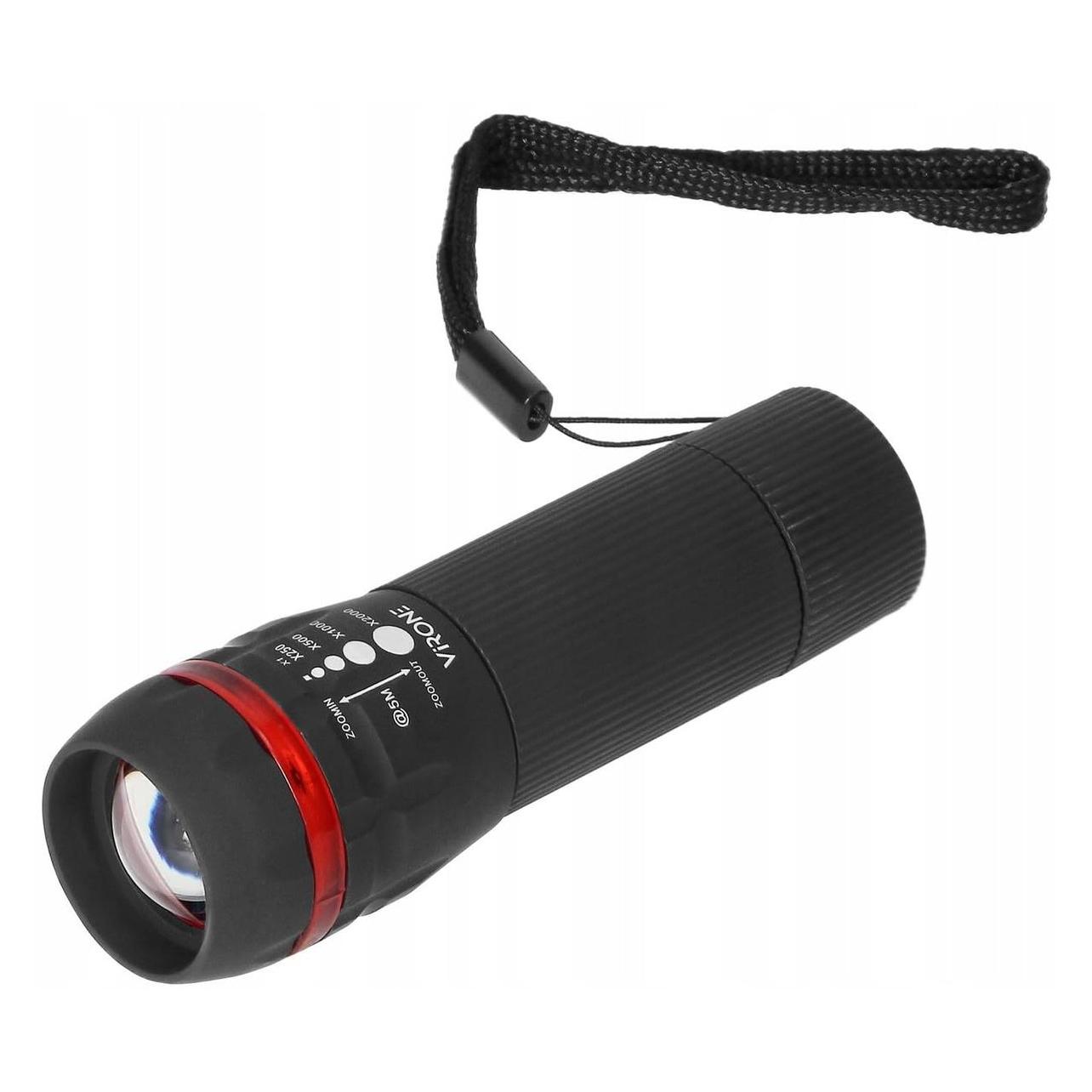 Virone Taschenlampe Taschenlampe LED 1W mit Zoom, 60lm, 3xAAA (60 lm) (LT-4)