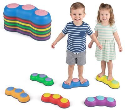 Costway 6 Pieces Stepping Stones for Kids with Cute Peanut Theme